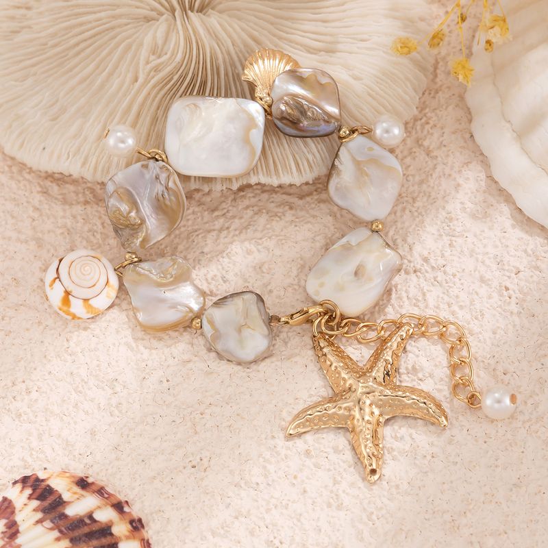 Collana con ciondolo a stella marina, stile spiaggia e oceano, da donna, con perline in stile bohémien_voghion.com