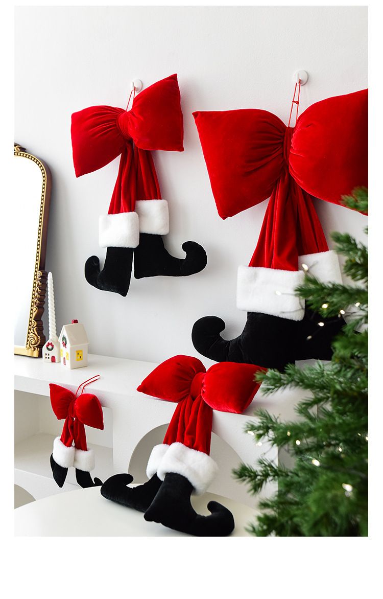 NUCHI With Feet Bow Christmas Tree Decoration, New Style Unique Ornament For Window Display & Holiday Decor_voghion.com