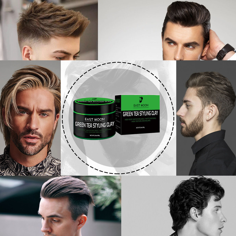 MOON 1 EAST Grüner Tee-Fixierschlamm für flauschiges, langlebiges Haargel für Männer, feuchtigkeitsspendend und natürliche Pflege_voghion.com