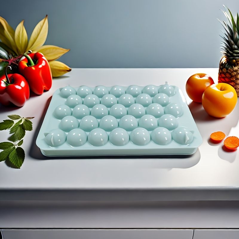 Whiskey Ice Ball Maker - 33-Grid Silicone Mold With Lid, Round Sphere, EU Bar Accessory_voghion.com