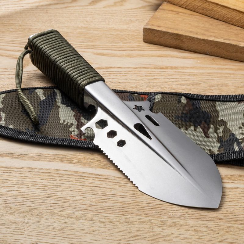 Outdoor Stainless Steel Multifunctional Engineer Shovel Camping Convenient Survival Gear Portable Small Hand Tool_voghion.com