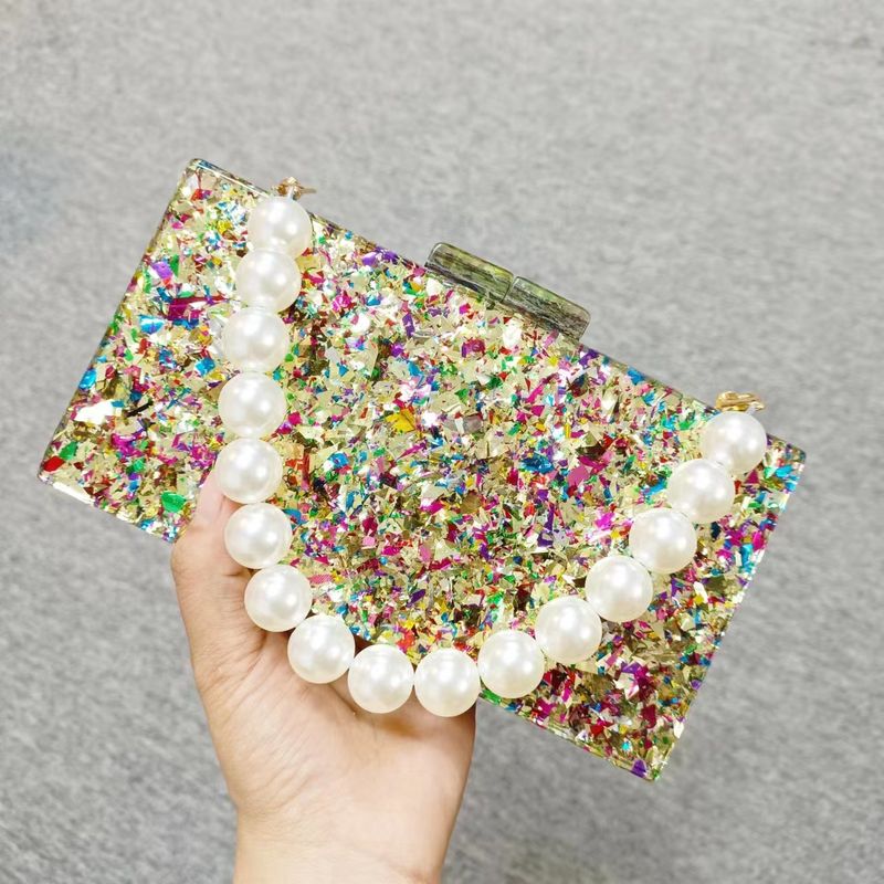 Borsa da sera retrò leggera e di lusso da donna con stampa serpente e tracolla a catena, piccola borsa a tracolla quadrata in acrilico, borsa a tracolla con catena in acrilico per outfit quotidiani_voghion.com