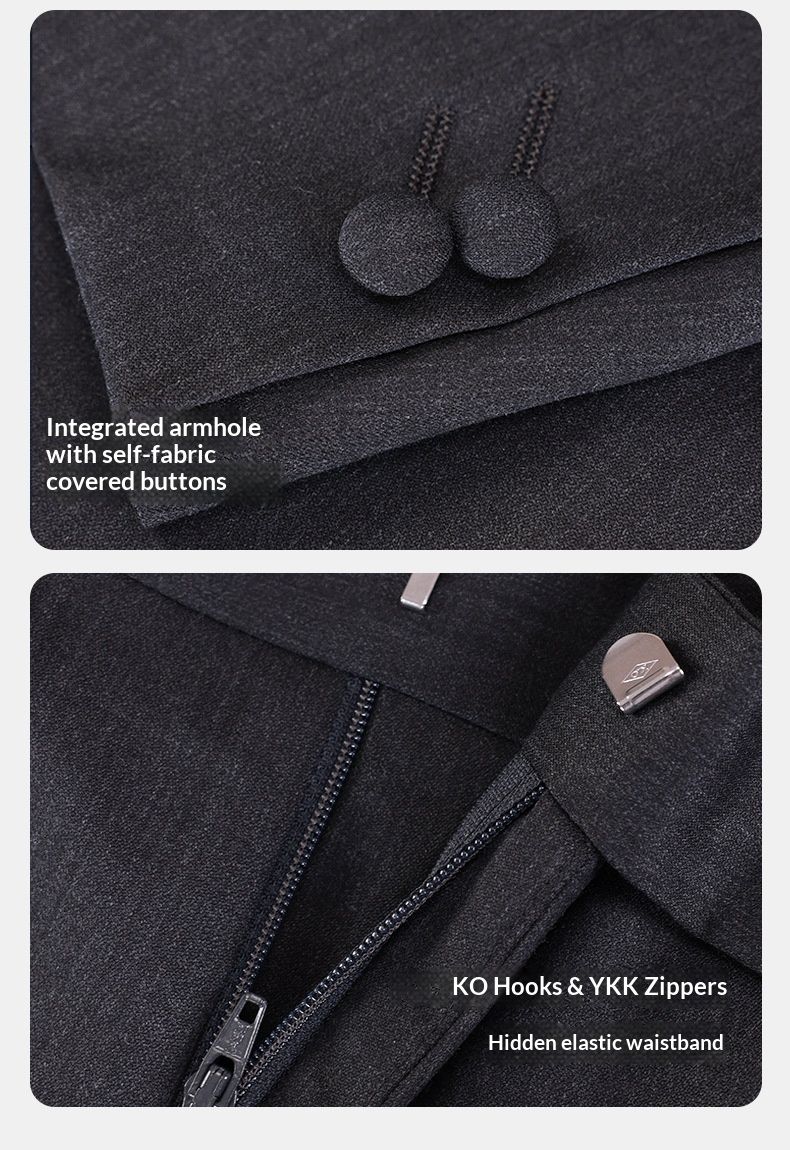 Completo da uomo in lana di alta qualità firmato Cove, completo casual da lavoro leggero e formale, lavabile in lavatrice_voghion.com