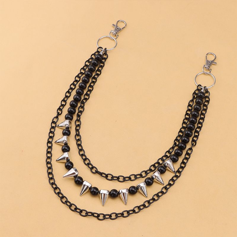 New Fashionable Personalized Riveted With Layer Beads And Cool Multi Color Pants Chain Versatile Accessories_voghion.com
