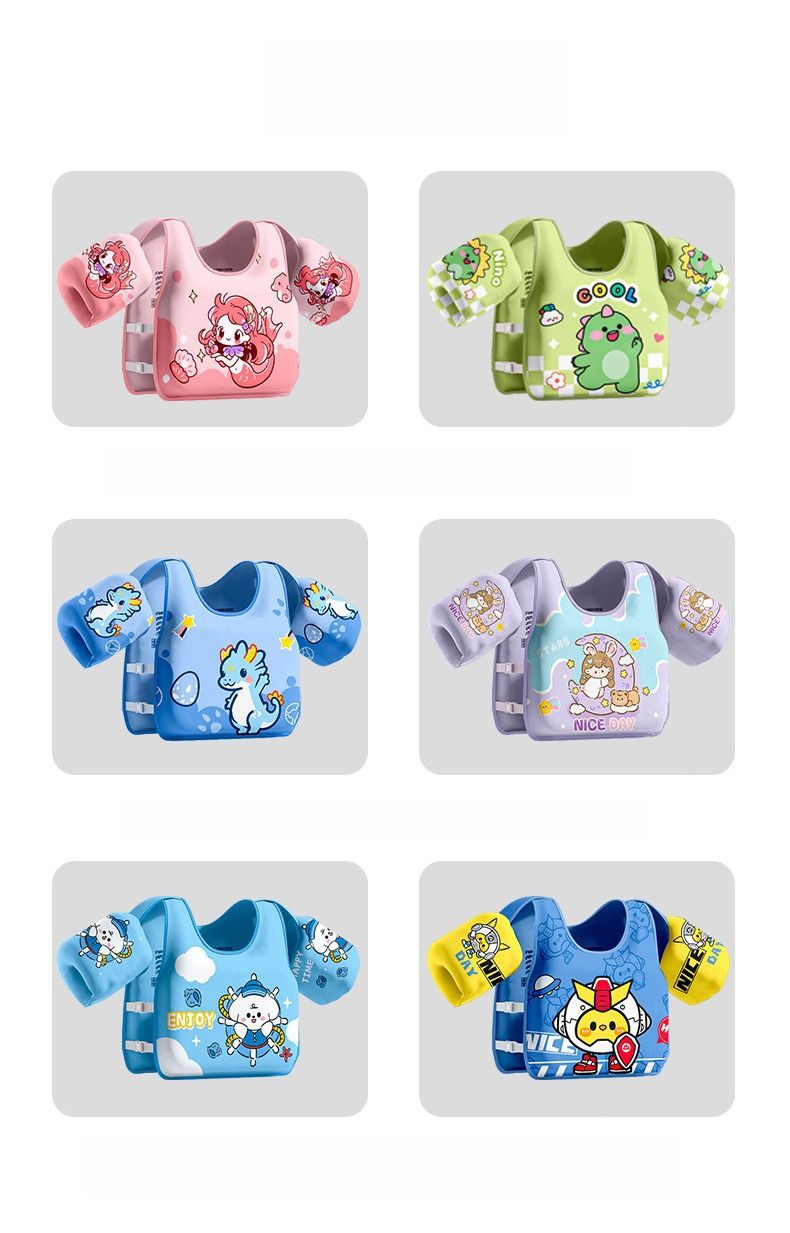 Xiaolu kindervest zonder opblazen, jongens en meisjes, drijvende mouwen, armbanden, baby-beginnerszwempak_voghion.com
