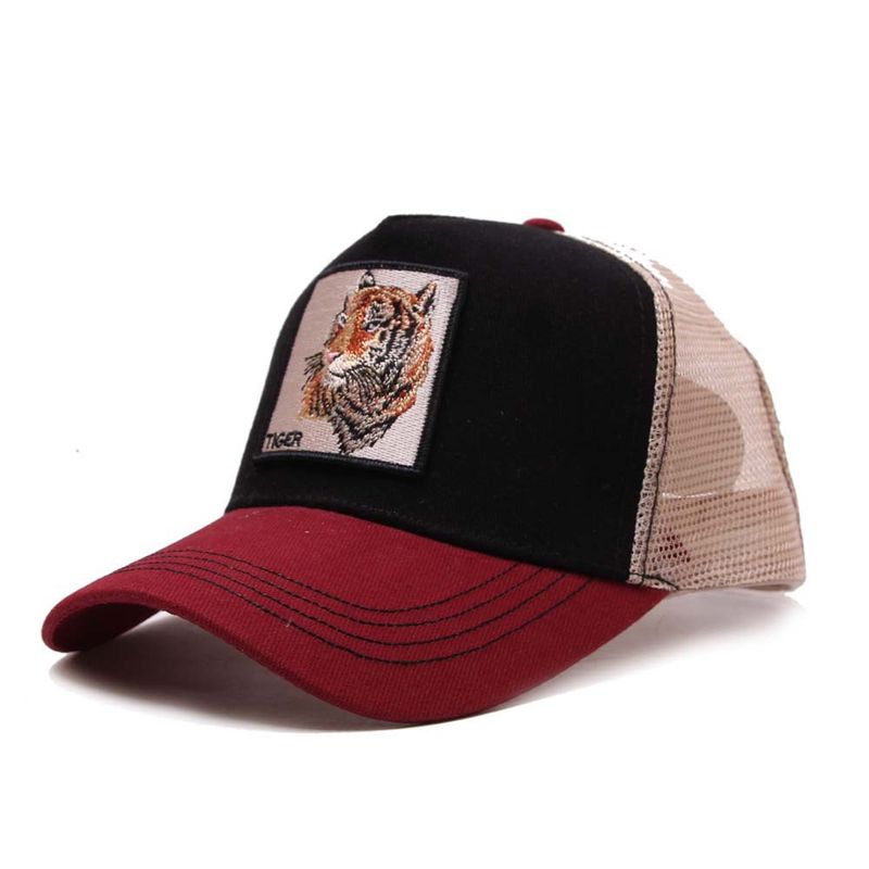 Unisex vintage bomuldsbroderi dyrebaseballkasket Nethætte andehætte Truckerkasket Kylling_voghion.com