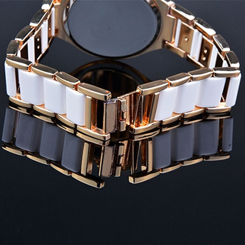 Yamaler Damen-Armbanduhr, modisch, römische Ziffern, Strass-Legierung, analoges Quarz-Kleid_voghion.com