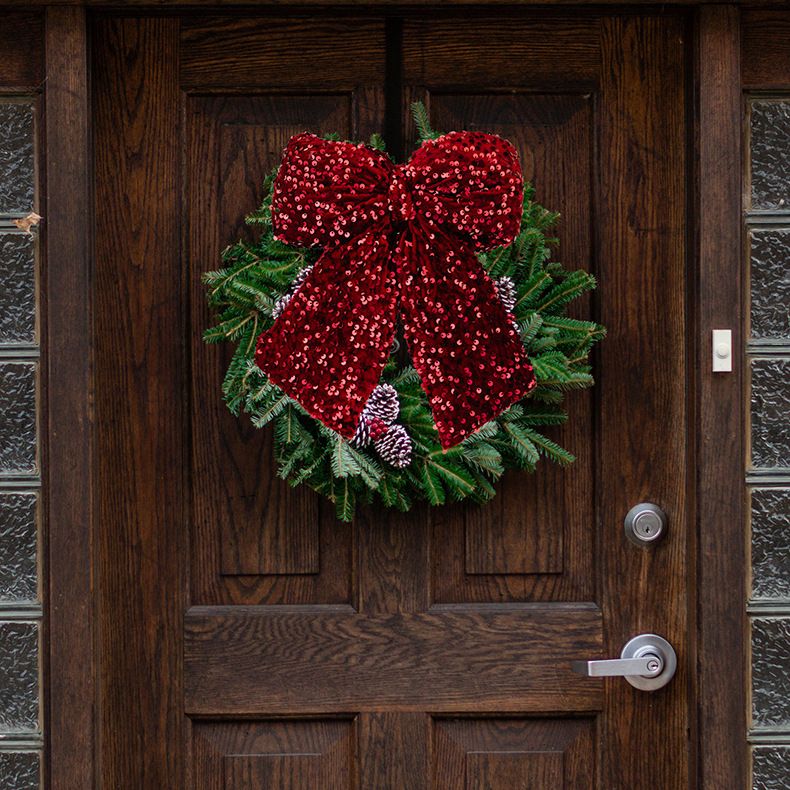 Glitter Bow Christmas Tree Ornaments – Elegant Holiday Decor For Xmas, Weddings & Parties (Large/Small, 6 Colors)_voghion.com