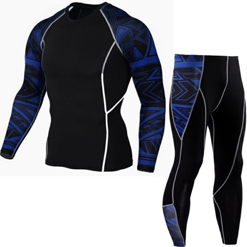 Men's Sports Fitness Clothing Sweat-wicking Running Marathon Tight-fitting Quick-drying High Elastic Two Three_voghion.com