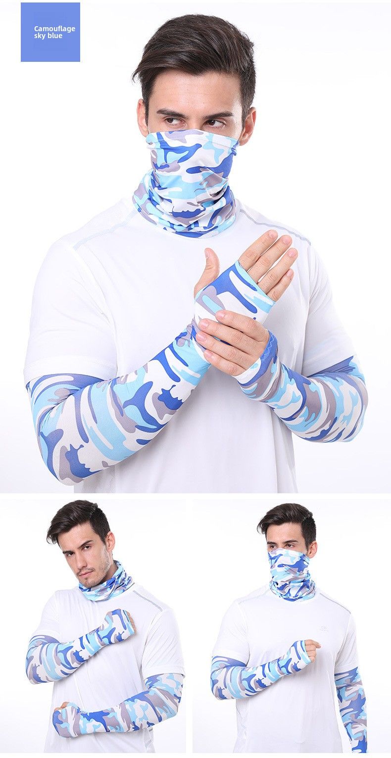 Ensemble de protection solaire pour le sport, foulard de cyclisme, soie glacée, séchage rapide, respirant, pêche, cou, manches, équipement_voghion.com