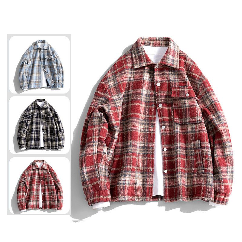 Giacca coreana da uomo con colletto rovesciato, spessa, antifreddo, foderata in pile, per autunno e inverno, stile da coppia_voghion.com