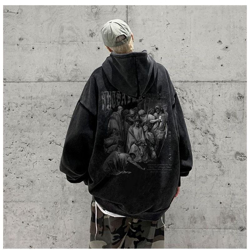 High Street Vibe Fleece Thickened Sweater Men's Ruffian Handsome High Sense_voghion.com