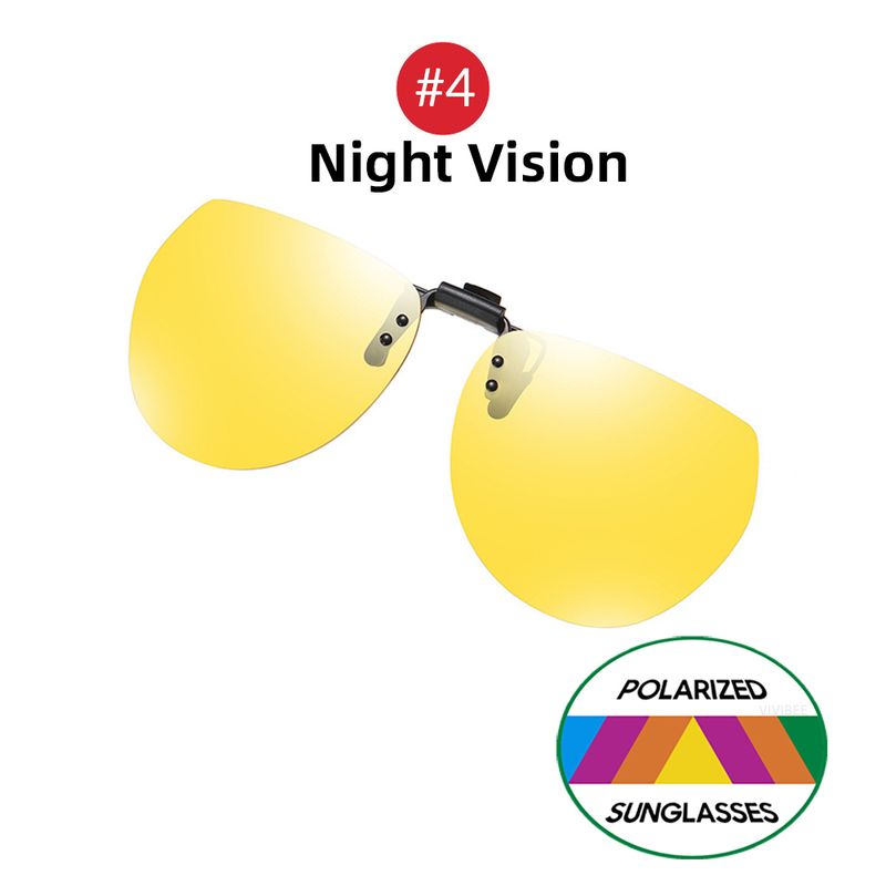 Lunettes de soleil polarisées à clipser pour homme VIVIBEE - Miroir bleu - Verres gris UV400 - Pour la conduite de nuit_voghion.com