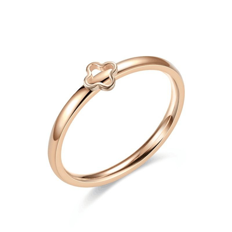 High-end designgevoel, trendy titanium stalen dames ring met niet-vervagende licht luxe, Koreaanse versie, niche accessoire_voghion.com