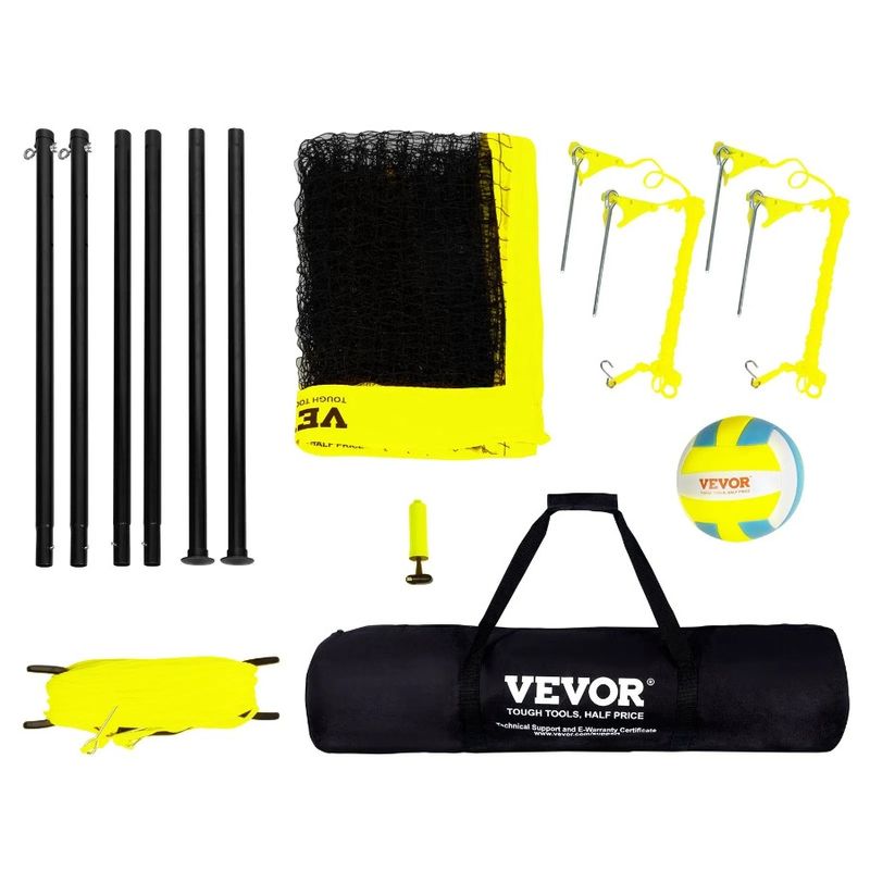 Set pallavolo portatile con sistema pompa regolabile rete pallavolo carr pali in acciaio per esterni professionale in PVC altezza pallavolo_voghion.com