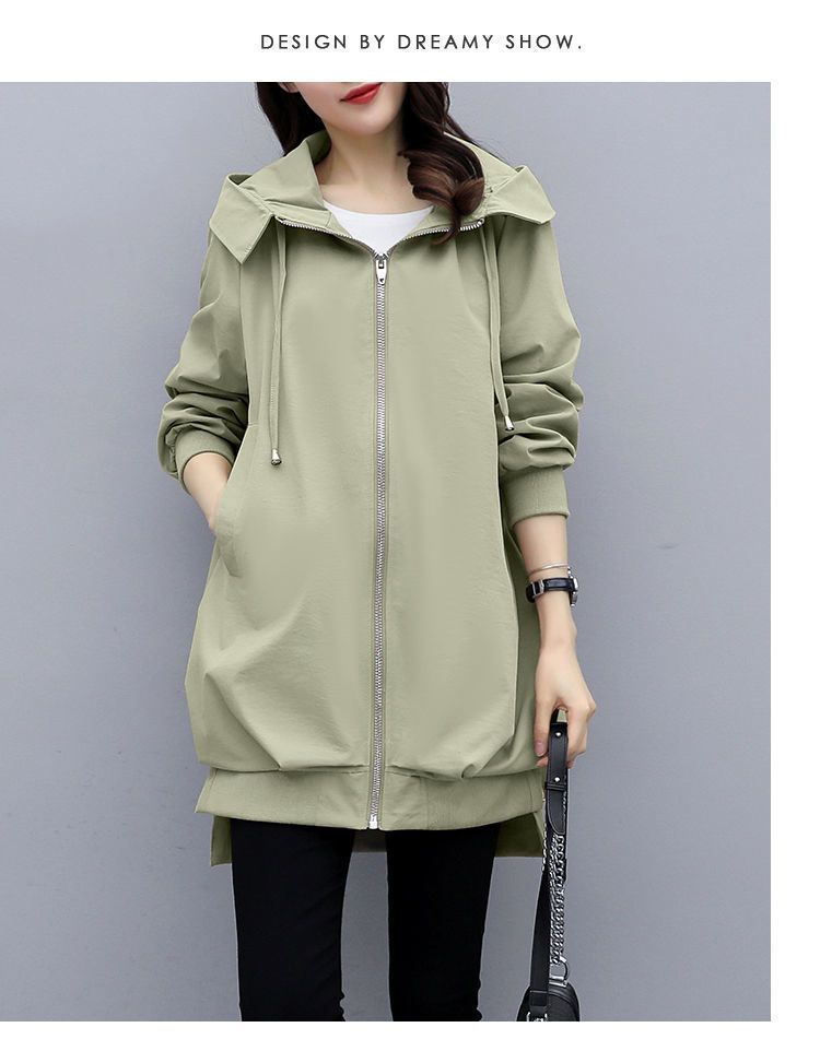 Lässiger Trenchcoat mit Kapuze in Übergröße für Damen – Locker geschnittene, langärmlige Frühlings-/Herbstjacke in Khaki, Beige und Schwarz (mit/ohne Futter)_voghion.com