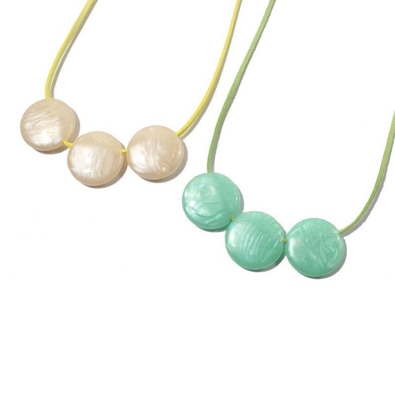 Collana in corda di cotone semplice e alla moda, creativa, geometrica, con colori caramella, rotonda, retrò, da donna_voghion.com