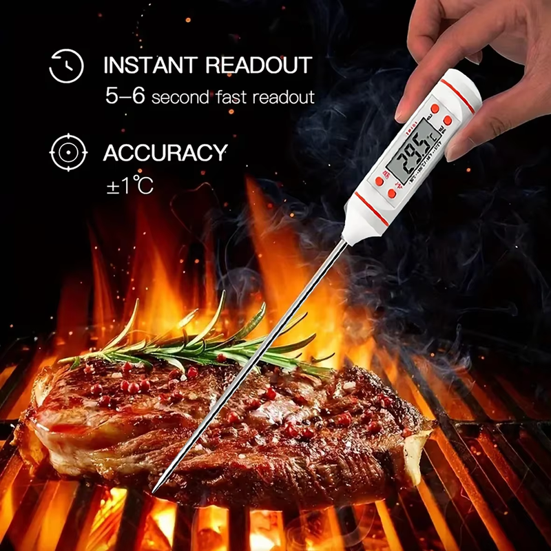Professional Digital Kitchen Thermometer Barbecue Water Oil Cooking Meat Food Thermometers 304 Stainless Steel Probe Tools_voghion.com