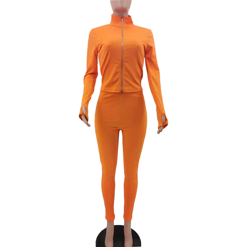 Lässiger Fingerling-Sportanzug für Damen (zweiteiliges Set)_voghion.com