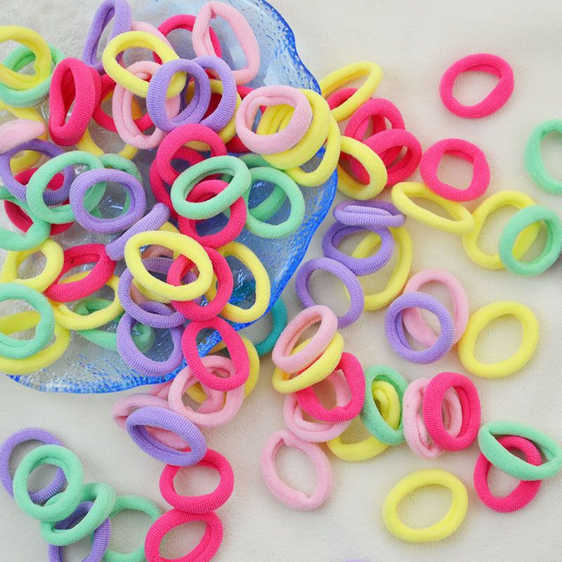 Accessoires pour enfants, cheveux jetables pour filles, petit anneau pour cheveux, élastique en caoutchouc, haute élasticité, couleur bonbon, petit anneau pour serviette sans couture, anneau pour cheveux_voghion.com