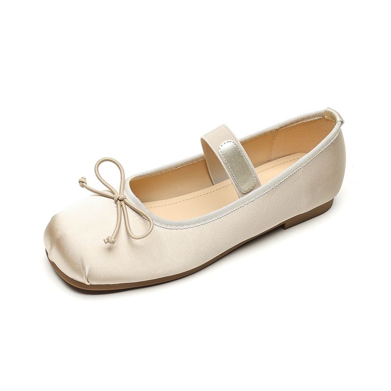 Scarpe basse singole da donna con tacco basso e parola Mary Jane, scarpe da ballo con fiocco carine_voghion.com