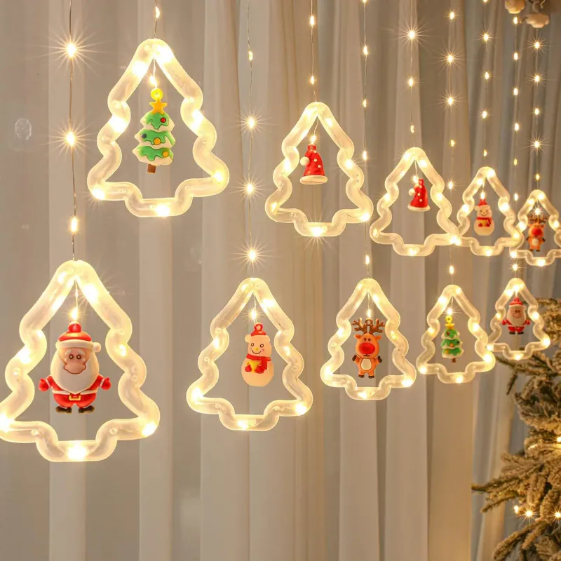 LED-Weihnachtslichterkette aus Kupferdraht, funkelnde Lichterkette für stimmungsvolle Innendekoration_voghion.com