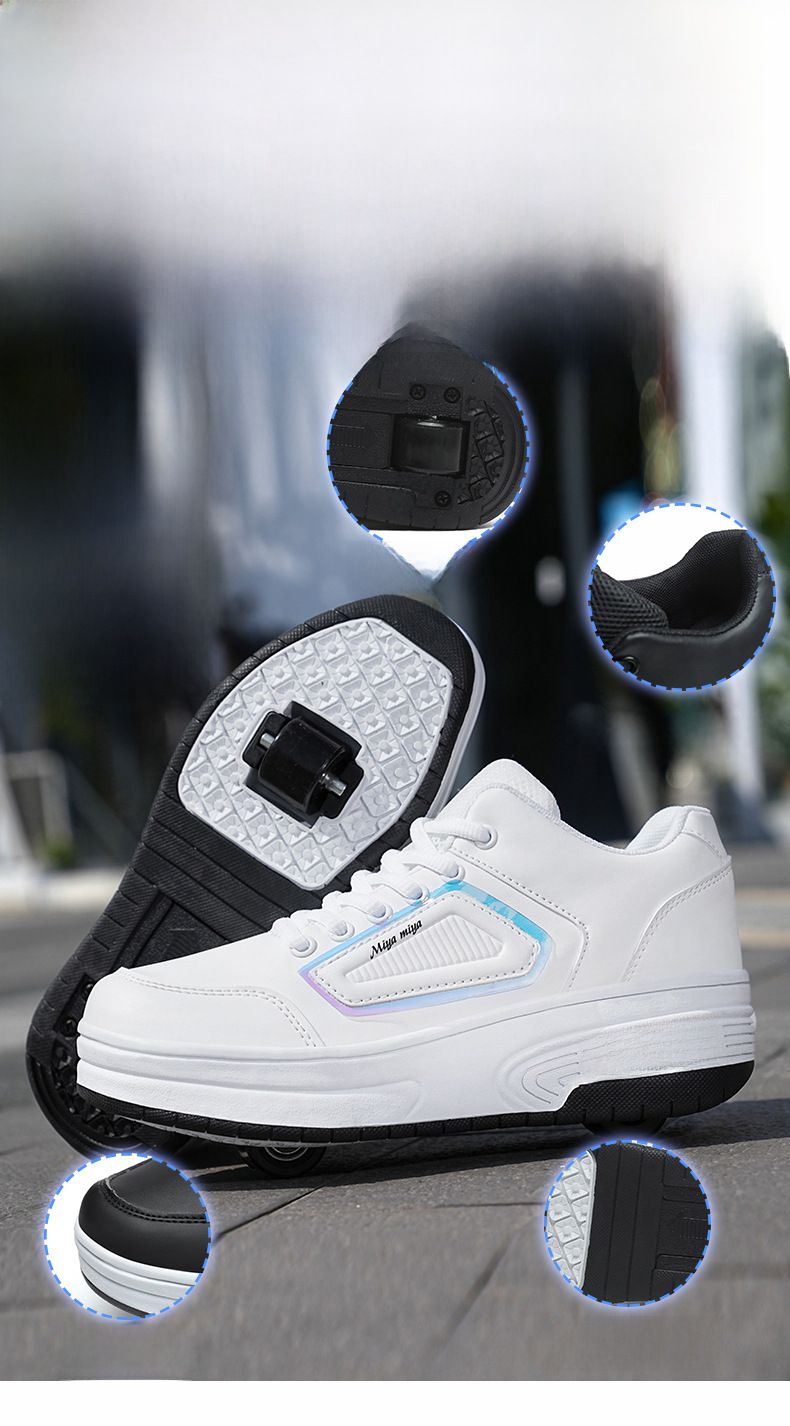 Neu Zweirädrige Flash-Schuhe Jungen Mädchen Rollschuhe Erwachsene Speed Skating Sneakers Abnehmbare Kinder_voghion.com