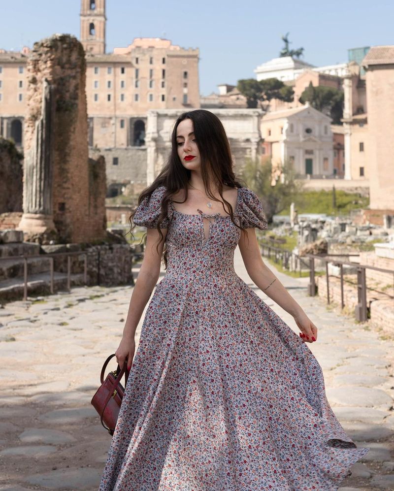 Damenbekleidung Mode Puffärmel Blumenspitze Hochschlitz Langer Rock Weibliches Kleid Sommer_voghion.com