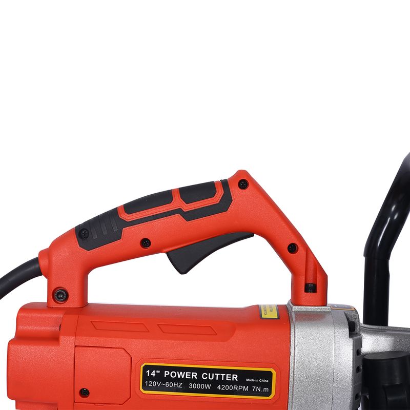 Electric 14" Cut Off Saw Wet/Dry Concrete Saw Cutter Guide Roller With Water Line Attachment 3000w With Blade_voghion.com
