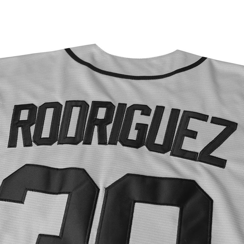 Utomhuskläder för män, grå baseballskjorta nr 30, broderad jerseyjacka_voghion.com