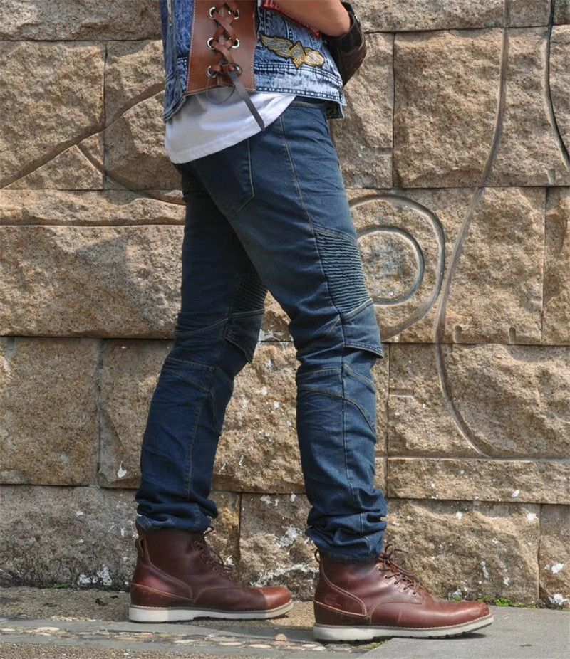 Jeans da motociclista per uomo e donna - Impermeabili, antivento e traspiranti per tutte le stagioni con protezioni integrate per le ginocchia - Denim elasticizzato per il massimo comfort_voghion.com