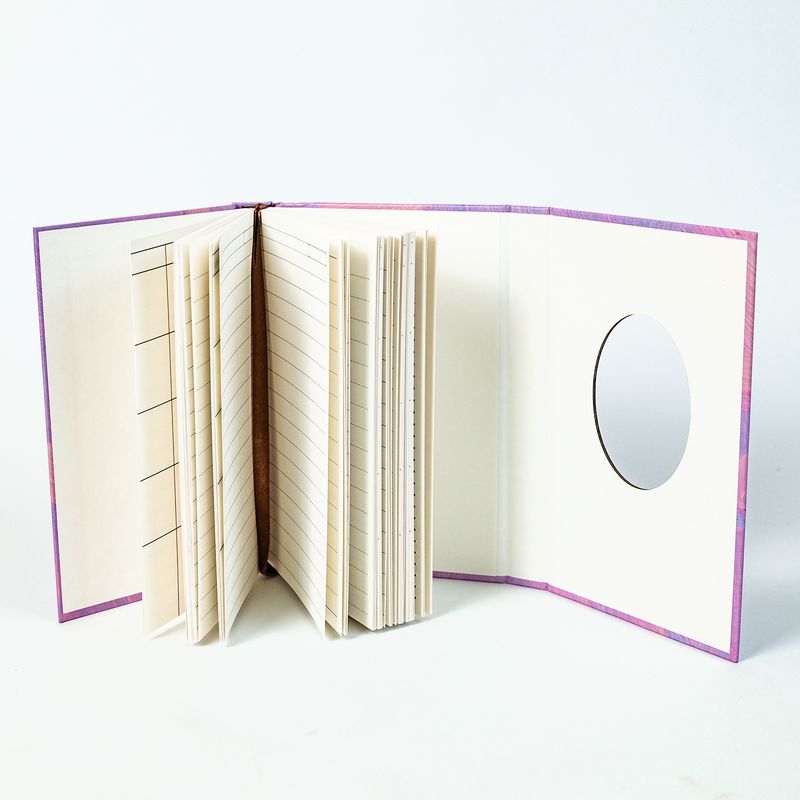 Education & Office Supplies Ins Wind Pink Purple Blue Contrast Color Cover Lavender Flower Sea Hard Shell Portable Triple Folding Notebook_voghion.com