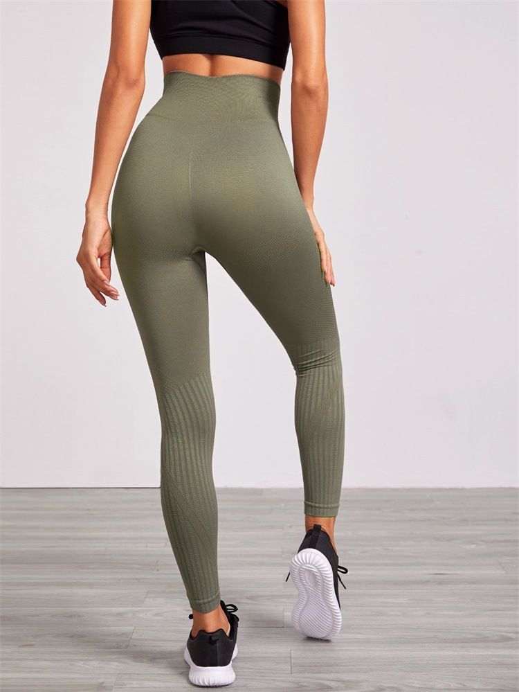 Women's clothing seamless yoga pants high-waisted belly-control butt-lifting fitness pants outer wear versatile sports pants for women_voghion.com