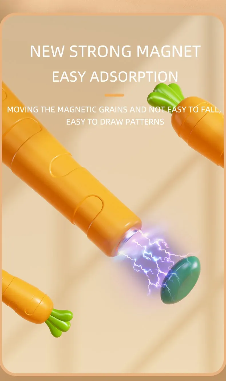 Rabbit Magnetic Drawing Board Children Magnetic Beads Pen Control Graffiti Board Paiting Teaching Tool Montessori Toy K_voghion.com