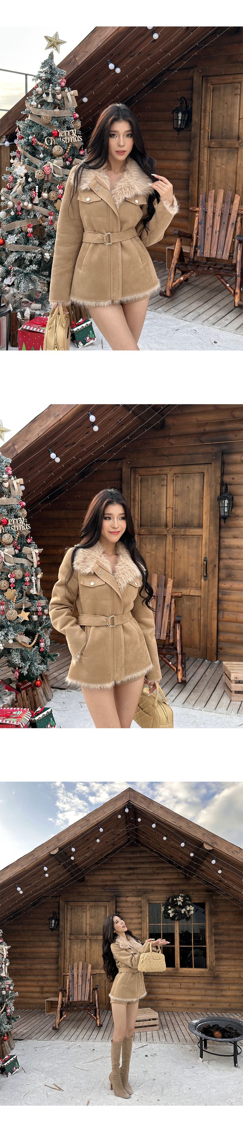 Luo Ge's Wool Roll () New Suede Furry Coat For Women, Fleece-Lined, Thickened, Warm Jacket Set_voghion.com