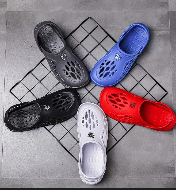 Sandali piatti da uomo, zoccoli estivi, pantofole da giardino in EVA, scarpe con plateau, sandali da spiaggia, coppia, interni, casa, morbidi, da bagno, 49_voghion.com