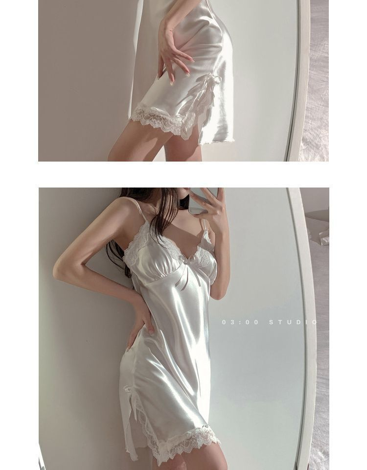 New Internet Famous Suspender Pajamas Women's Lace Lace Pure Lustful Summer Ice Thin Style Sexy And Spicy Sleep_voghion.com