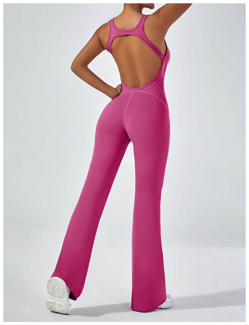 European And American Style Tight-Fitting Backless Yoga Hip-Lifting Sports Fitness Suit Wide-Leg Pants Tummy-Control_voghion.com