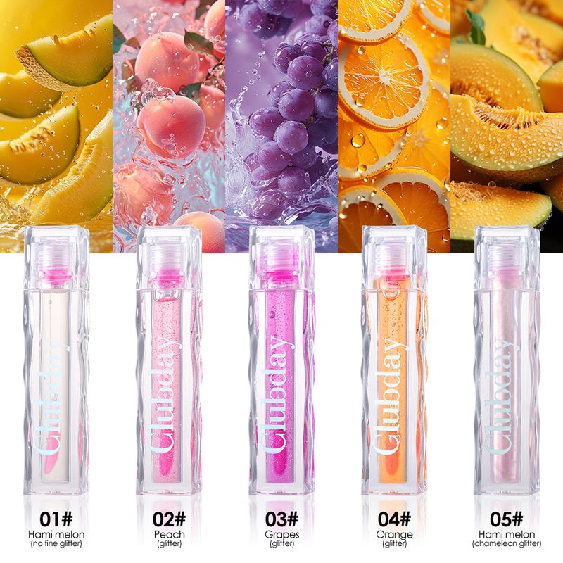 Clubday Square Tube Mirror Thermochromic Fruity Lip Oil – Transparenter Pearl Chameleon Lipgloss für anpassbaren Glanz_voghion.com