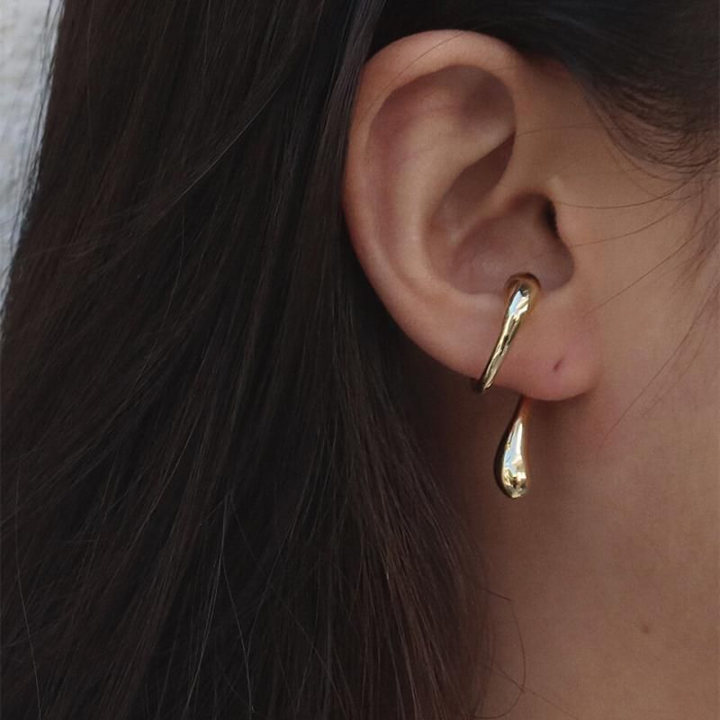 Orecchini pendenti geometrici da donna, orecchini a clip non perforanti, orecchini minimalisti, design unico e alla moda_voghion.com
