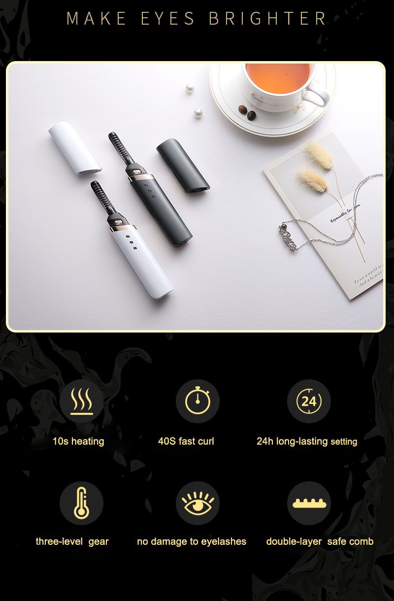 Rechargeable Electric Eyelash Curler - Styling Beauty Tool For Curling And Shaping Eyelashes_voghion.com