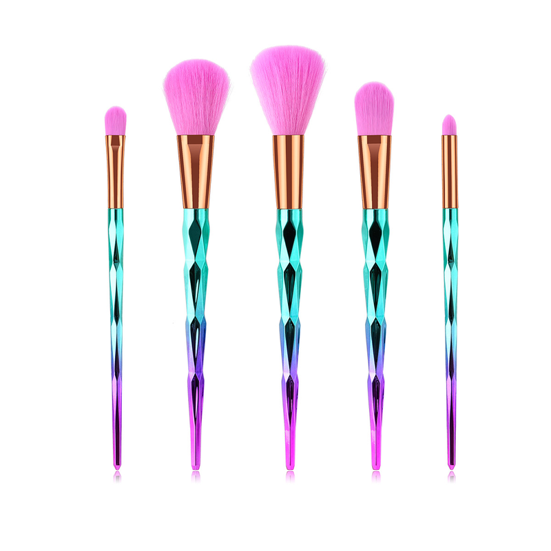 5-teiliges Make-up-Pinselset, Make-up-Tools, Augenset, Lidschattenpinsel, rosa und blauer Farbverlauf, Yuncai GUJHUI_voghion.com