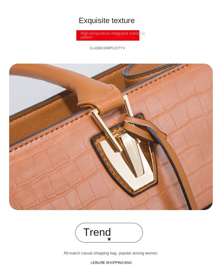 Borsa a tracolla Nuova borsa a tracolla alla moda e alla moda Borsa da donna a quattro pezzi con motivo a coccodrillo retrò_voghion.com