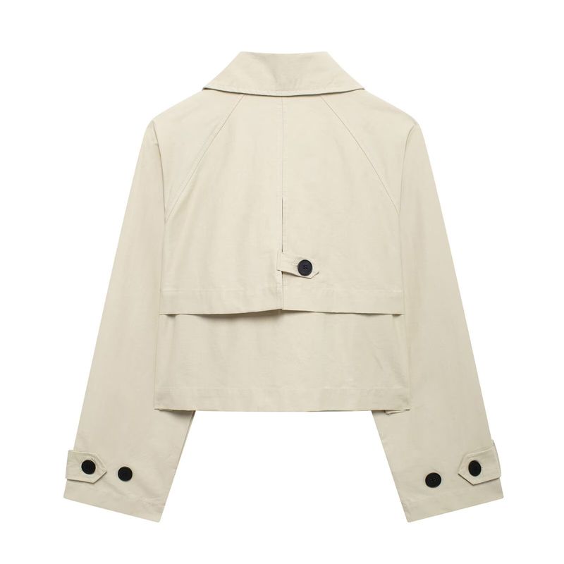 Dameskleding 2024 herfst/winter nieuwe straatmode trenchcoat stijl korte jas_voghion.com