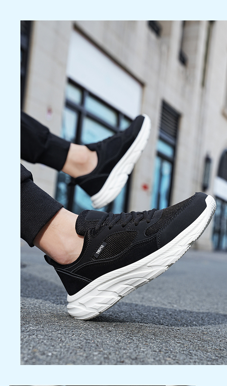 Man Work Shoes Casual Shoes Walking Shoes Sneakers Rubber Sole Mesh Arch Support Cushioned Sneakers Footgear_voghion.com