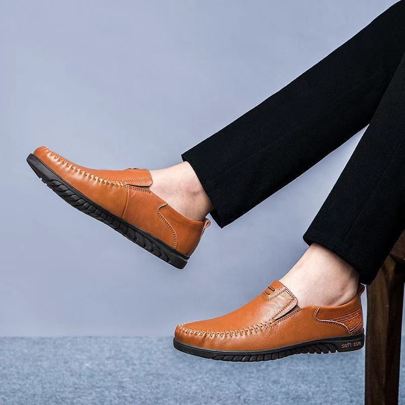 Zapatos casuales de primavera para hombre, planos, con suela suave y cómodos._voghion.com
