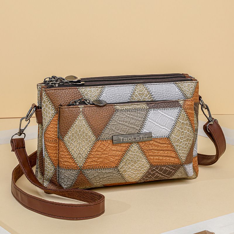 Nuova borsa a tracolla semplice e alla moda con blocco di colore per le donne, borsa da viaggio quotidiana con portamonete e borsa per la mamma_voghion.com