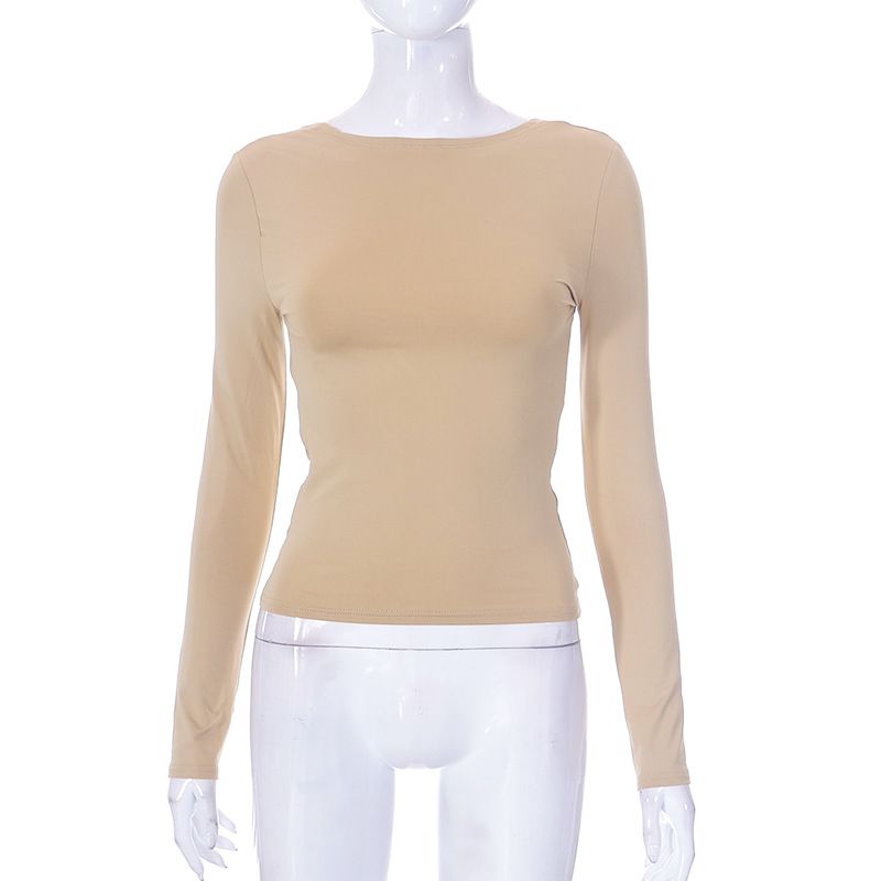 Roupas femininas novas blusas reversíveis de cor sólida_voghion.com