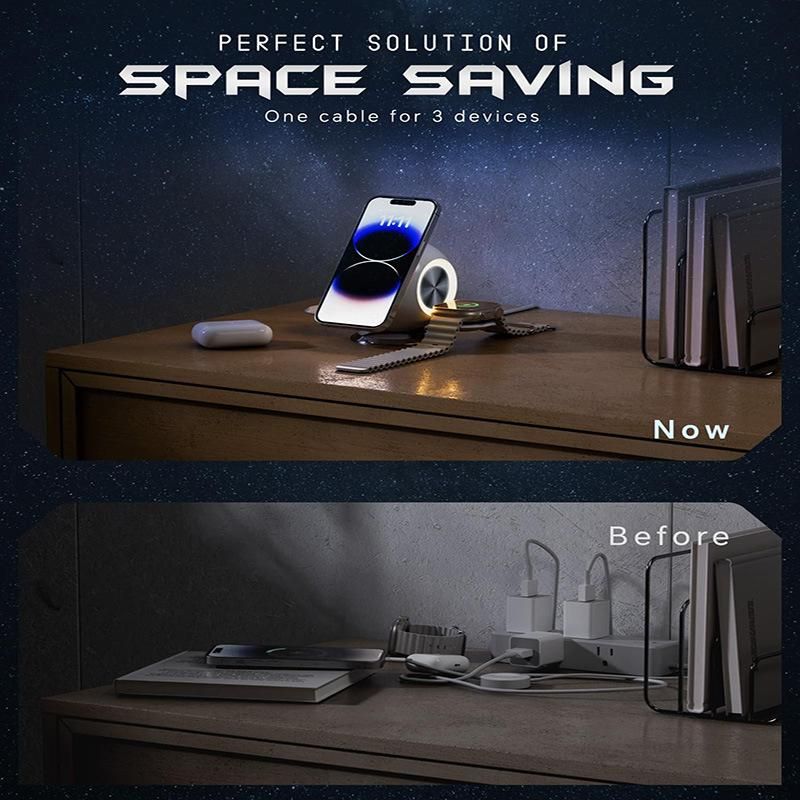 2024 New Sale Direct 3-in-1 Spherical Atmosphere Light Vertical Magnetic Wireless Charger For Apple 15_voghion.com