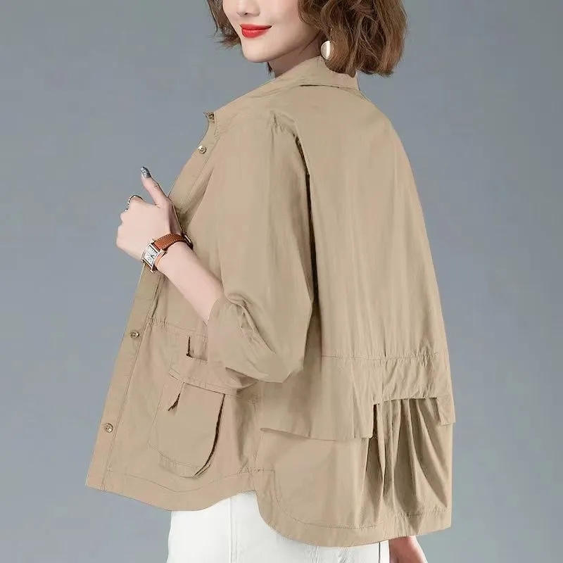 2023 Nuevas chaquetas de verano para mujer, rompevientos informal, abrigo básico fino para mujer, chaqueta ligera, prendas de vestir exteriores para mujer_voghion.com